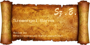 Szemenyei Barna névjegykártya